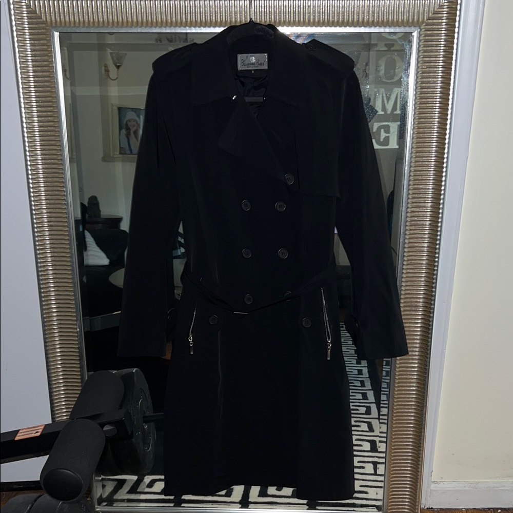 Black Double-Breasted Trench Coat